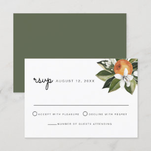 Calliope - Watercolor Orange Blossom RSVP Card