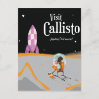 Callisto (jupiter moon) vintage travel poster