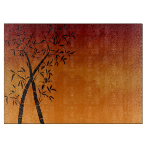Calm and Dramatic Bamboo and mountain view Scene Cutting Board