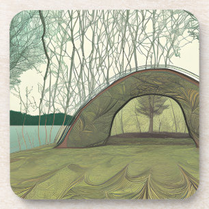 Calm and Peaceful Camping Scene Coaster