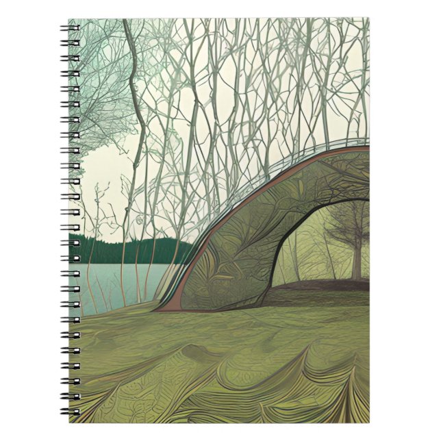 Calm and Peaceful Camping Scene Notebook (Front)
