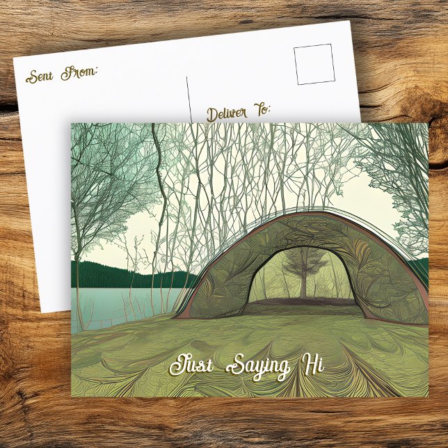 Calm and Peaceful Camping Scene | Saying Hi Postcard (Creator Uploaded)