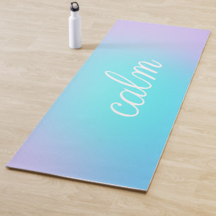 Calm Aqua and Lavender Gradient Yoga Mat