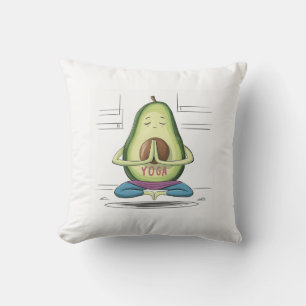  "Calm Avocado Yoga Pillow Design"