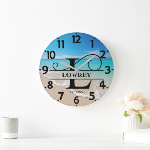 Calm Beach Front L Monogram Large Clock