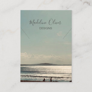Calm Beach Scene Necklace Display Business Card