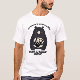 Calm Bear Hidden Scream Emotional Art T-Shirt