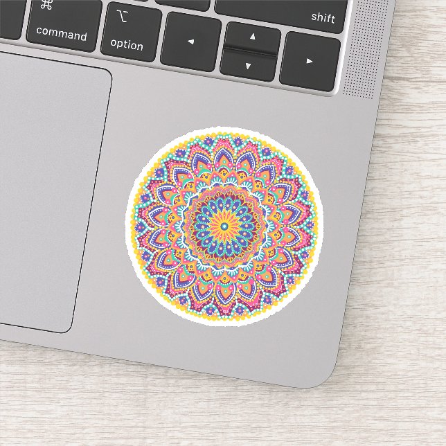 Calm Beautiful Colourful Floral Mandala (Detail)