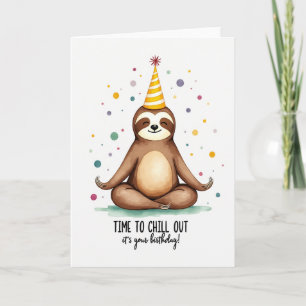 Calm Birthday Sloth Card