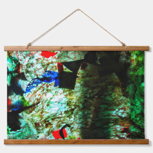 Calm blue abstract Wood Topped Wall Tapestry,Calm  Hanging Tapestry