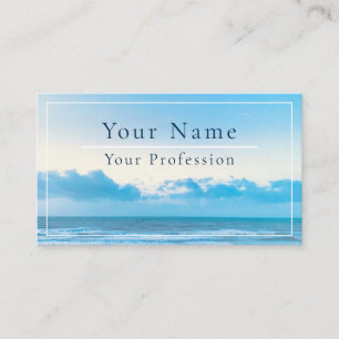 Calm Blue Beach Scene Customisable Business Card