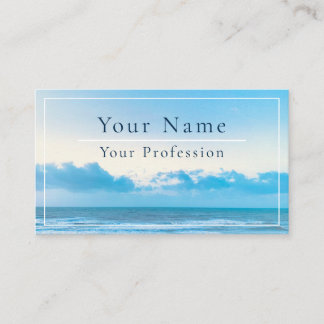 Calm Blue Beach Scene Customisable Business Card