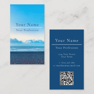 Calm Blue Beach Scene Customizable Business Card