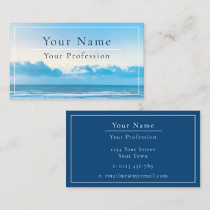 Calm Blue Beach Scene Customizable Business Card