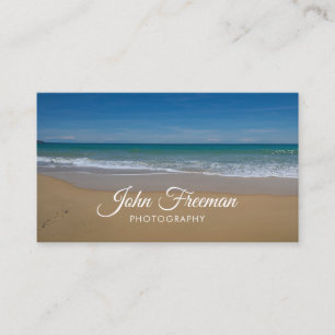 Calm Blue Beach Waves Photographer Business Card