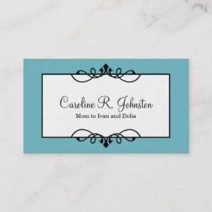 Calm blue border classic frame custom mummy card