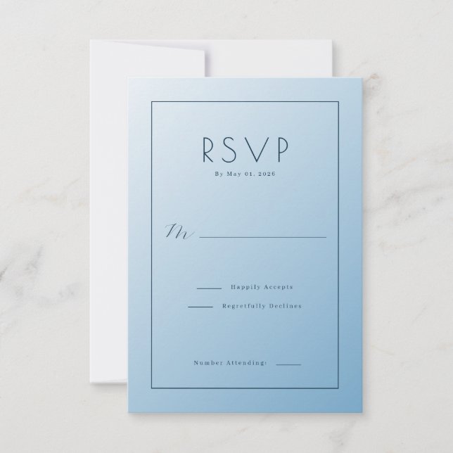 Calm Blue Gradient RSVP Card (Front)