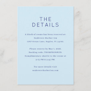 Calm Blue Minimalist Details Enclosure Card