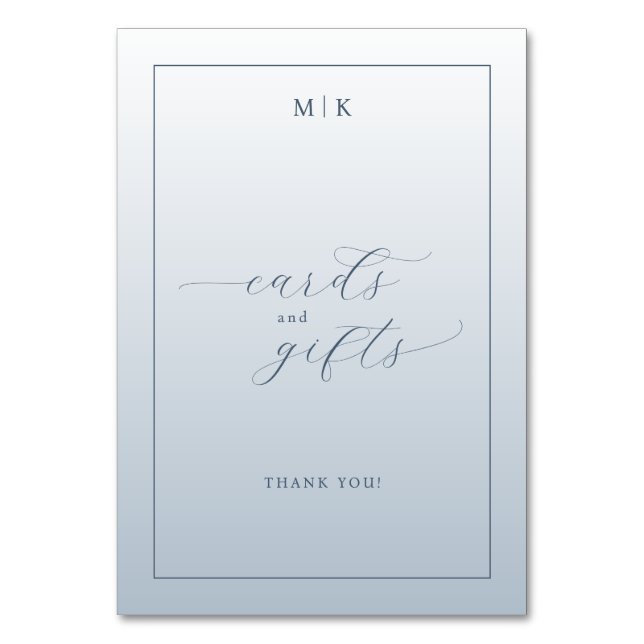 Calm Blue Minimalist Gratitude Card (Front)