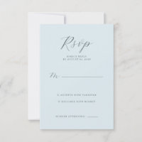 Calm Blue Minimalist RSVP