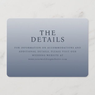 Calm Blue Minimalist Wedding Details Card