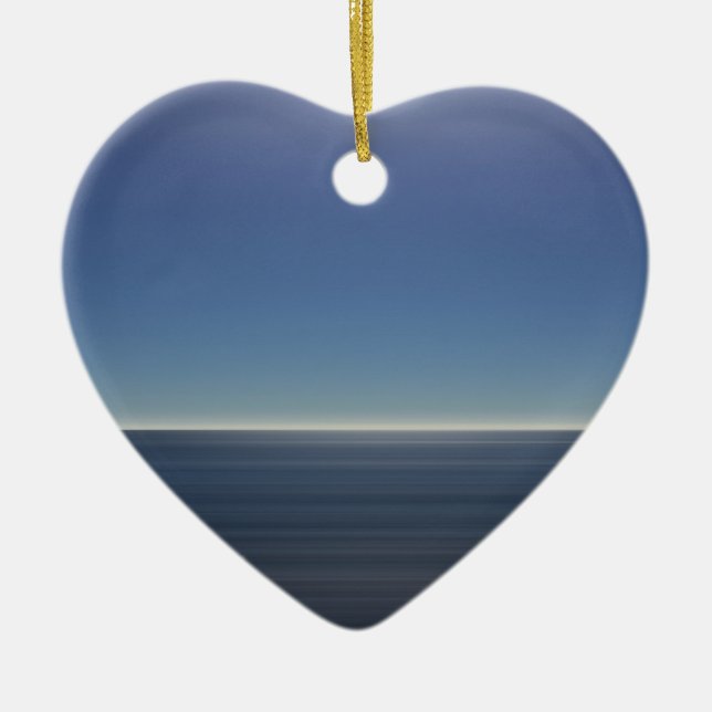 Calm Blue Ocean Ceramic Tree Decoration (Front)