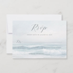 Calm Blue Ocean Waves RSVP Card