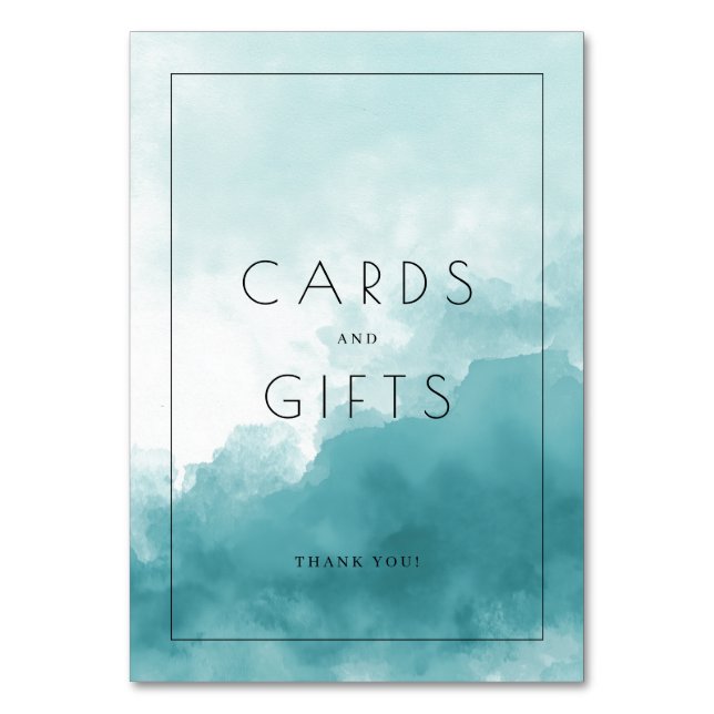 Calm Blue Watercolor Gratitude Card (Front)