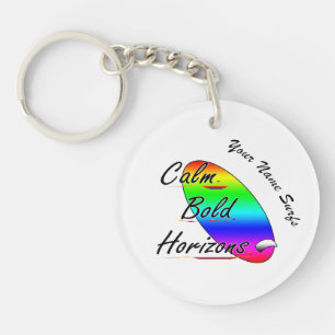Calm bold horizons surfing key ring