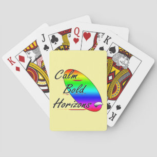 Calm bold horizons surfing playing cards