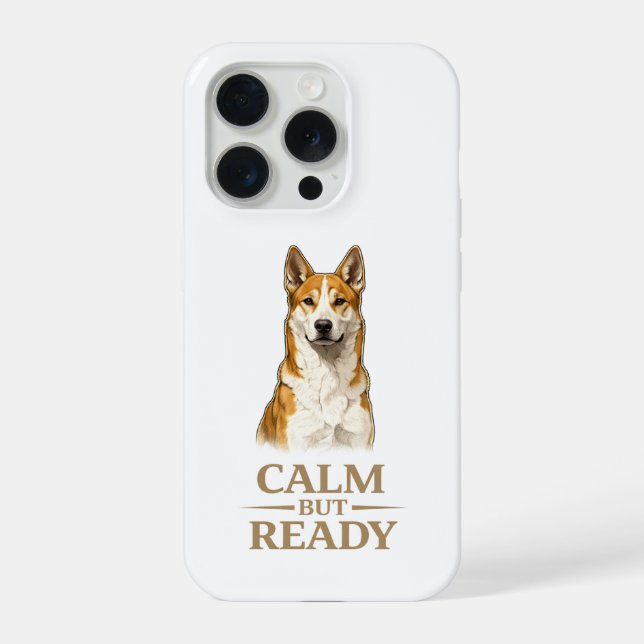Calm But Ready Canaan Dog iPhone Case (Back)