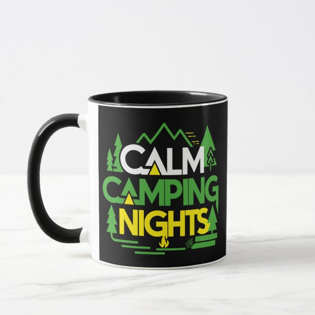 Calm Camping Nights, summer Camp  Mug (Left)