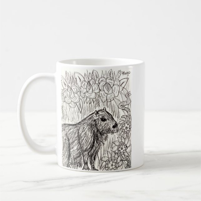 Calm Capybara Coffee Mug (Left)
