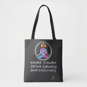 Calm Car Ride Home Neon Red/Blue Football Tote Bag