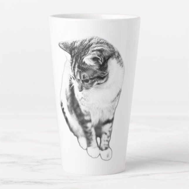 Calm Cat Looking Down Portrait Mug (Front)