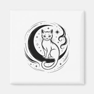 Calm Cat Lotus Flower Yoga Meditation Enthusiast T Magnet