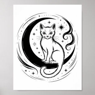Calm Cat Lotus Flower Yoga Meditation Enthusiast T Poster