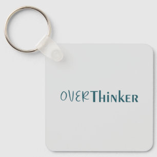 Calm Chaos Blue Typographic Reflection Piece Key Ring