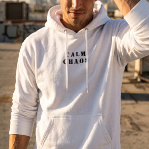 Calm Chaos - Minimalist Paradox Hoodie White