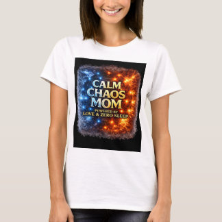 Calm Chaos Mom Shirt, Funny Mom Life Tee, Powered  T-Shirt