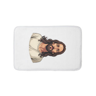 Calm Christ Portrait Vintage Engraving Shirt 2 Bath Mat