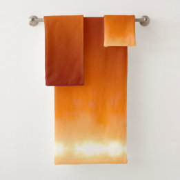 Calm City Skyline Sunset Abstract Impressionist Bath Towel Set