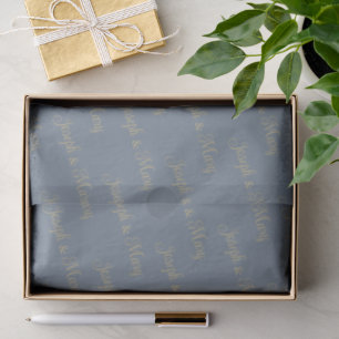 Calm Coastal Elegance Slate Blue & Soft Sand  Tissue Paper
