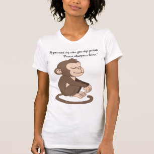Calm Confidence Monkey – Minimal Lifestyle T-Shirt