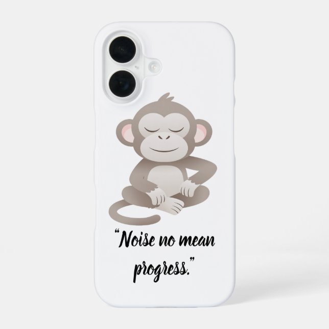 Calm Confidence Monkey – Minimal Phone Case (Back)