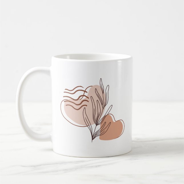 Calm Creativity Minimalist Abstract Boho Aesthetic Coffee Mug (Left)