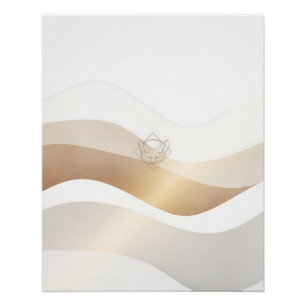 Calm Desert Waves with Fennec Essence   Minimal Se Poster