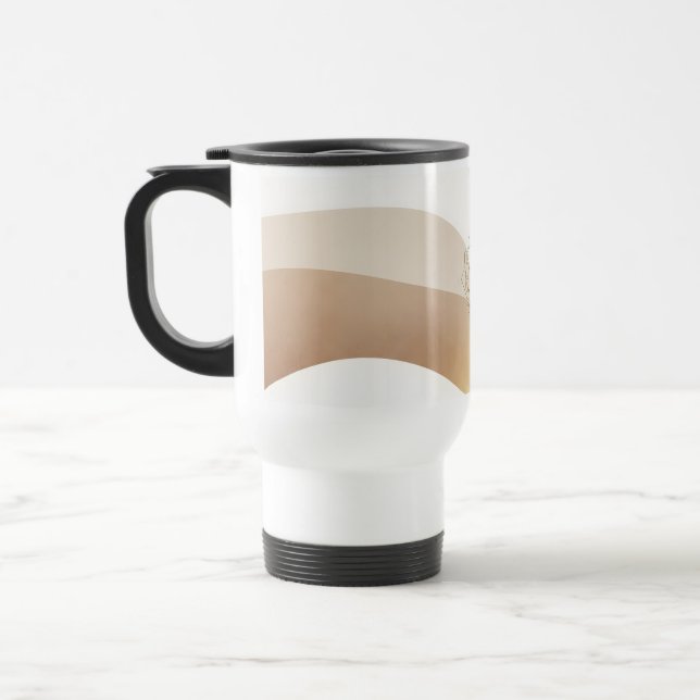 Calm Desert Waves with Fennec Essence | Minimal Se Travel Mug (Left)