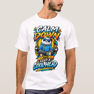 Calm Down and Keep a Cool Head Panda T-Shirt
