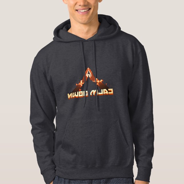 Calm Down! Mirror Image reverse typography  Hoodie (Front)